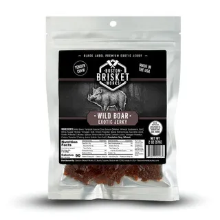 Boston Brisket Works Wild Boar exotic jerky bag