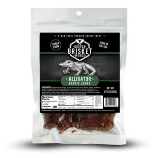 Boston Brisket Works Alligator exotic jerky bag