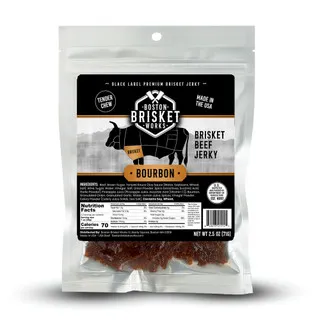 Boston Brisket Works Bourbon brisket beef jerky bag
