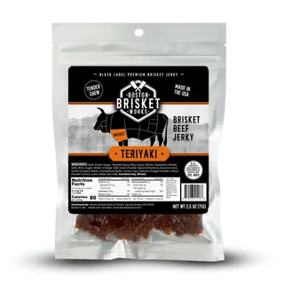 Boston Brisket Works Teriyaki brisket beef jerky bag